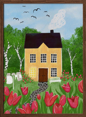 The Tulip House Yellow Poster