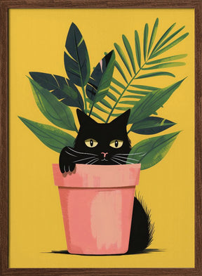 Cat In the Plant Poster