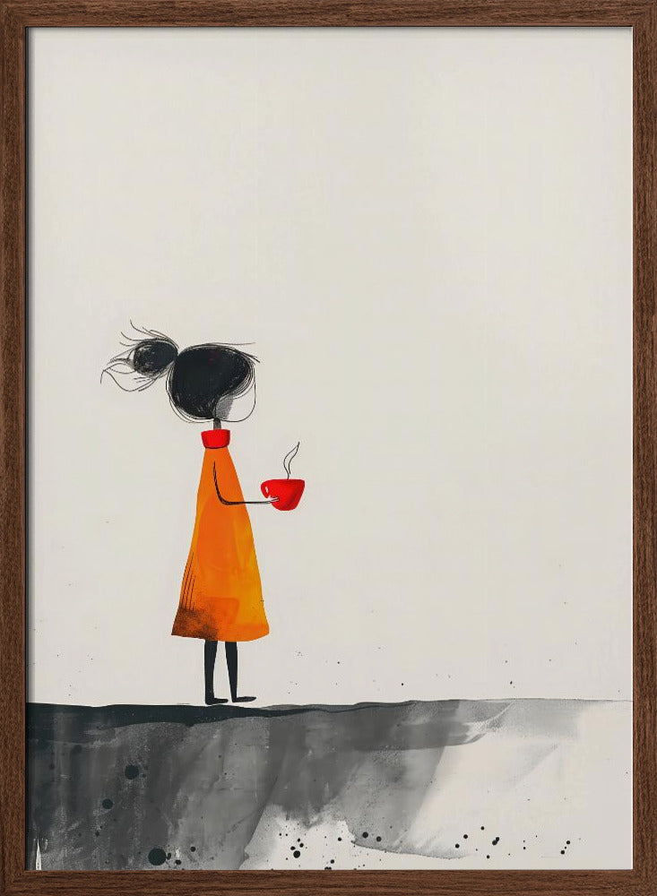 The Girl With the Red Coffee Cup Poster