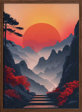 Sunset In the Mountains Poster