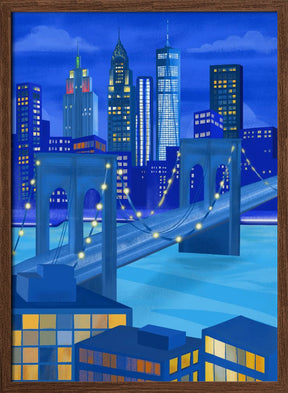 New York At Night Poster