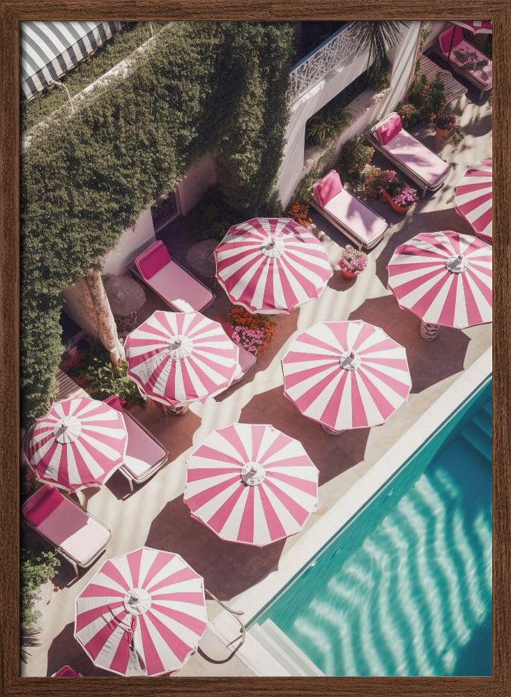 Glam Pool Pink Umbrella Poster