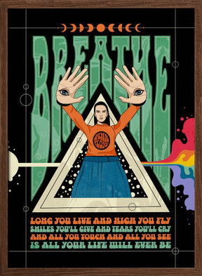 Breathe Lyrics Psychedelic Poster