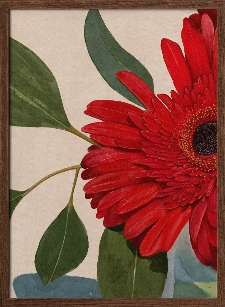 Red Gerbera Daisy Detail2 Poster