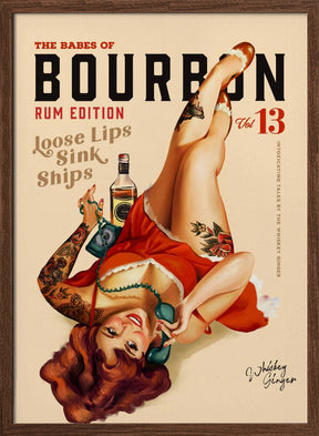 Babes of Bourbon Vol 13 Rum Drinking Pinup Girl Art Poster