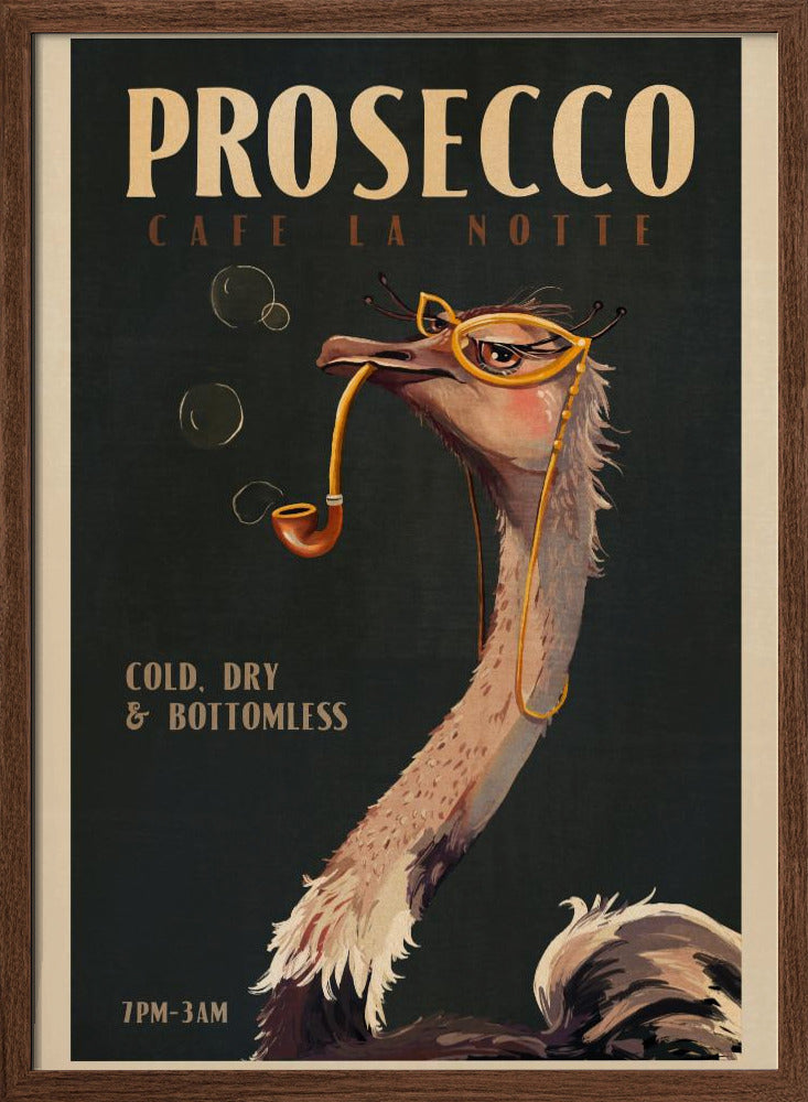 Art Deco Prosecco Wall Art Of An Ostrich Poster