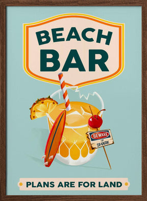 Beach Bar Summer Tropical Cocktail Bar Art Poster