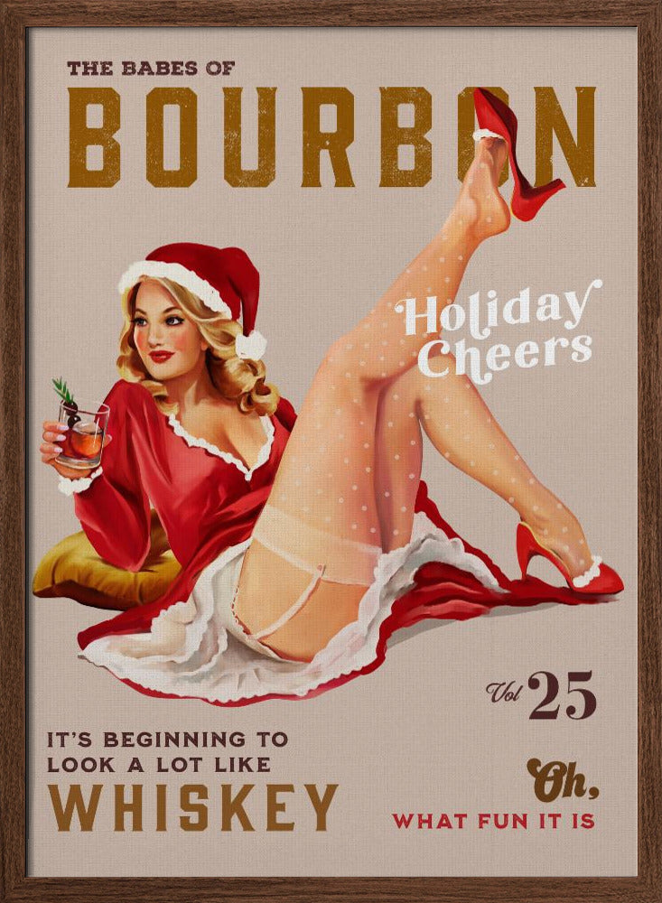 Babes of Bourbon Vol 25 Holiday Cheer Christmas Pinup Poster