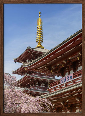 Charming Pagoda and Hozomon Gate of the Senso-ji temple in Tokyo Poster