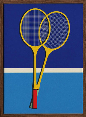 Wooden Badminton Rackets Poster