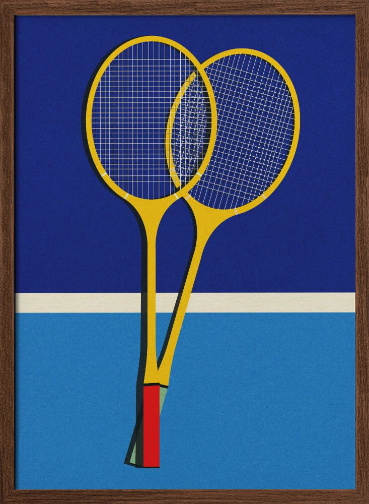 Wooden Badminton Rackets Poster