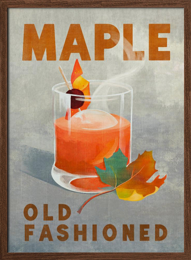 Maple Old Fashioned Cocktail Poster