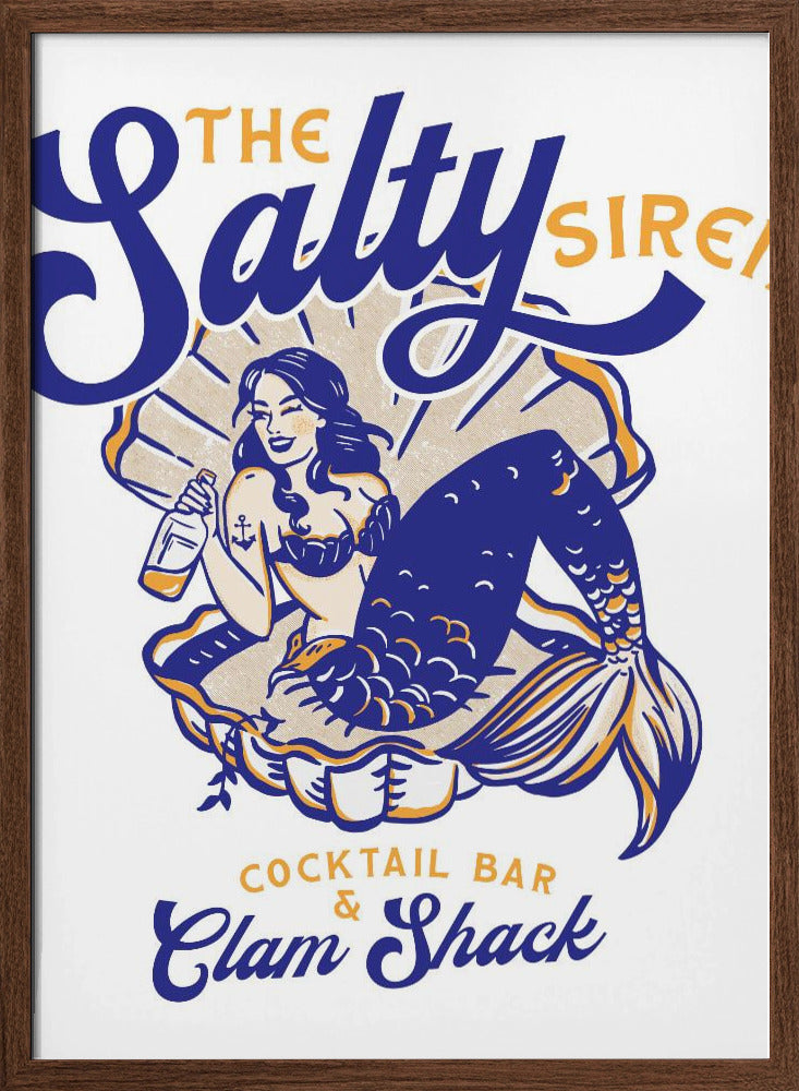 Salty Siren Cocktail Bar &amp; Clam Shack Mermaid Poster