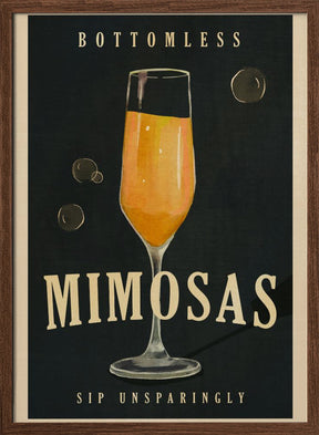 Bottomless Mimosas Art Deco Cocktail Bar Art Poster