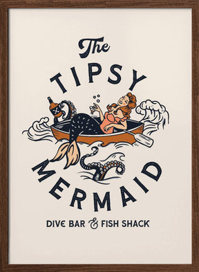 Tipsy Mermaid Dive Bar Mermaid Art Poster