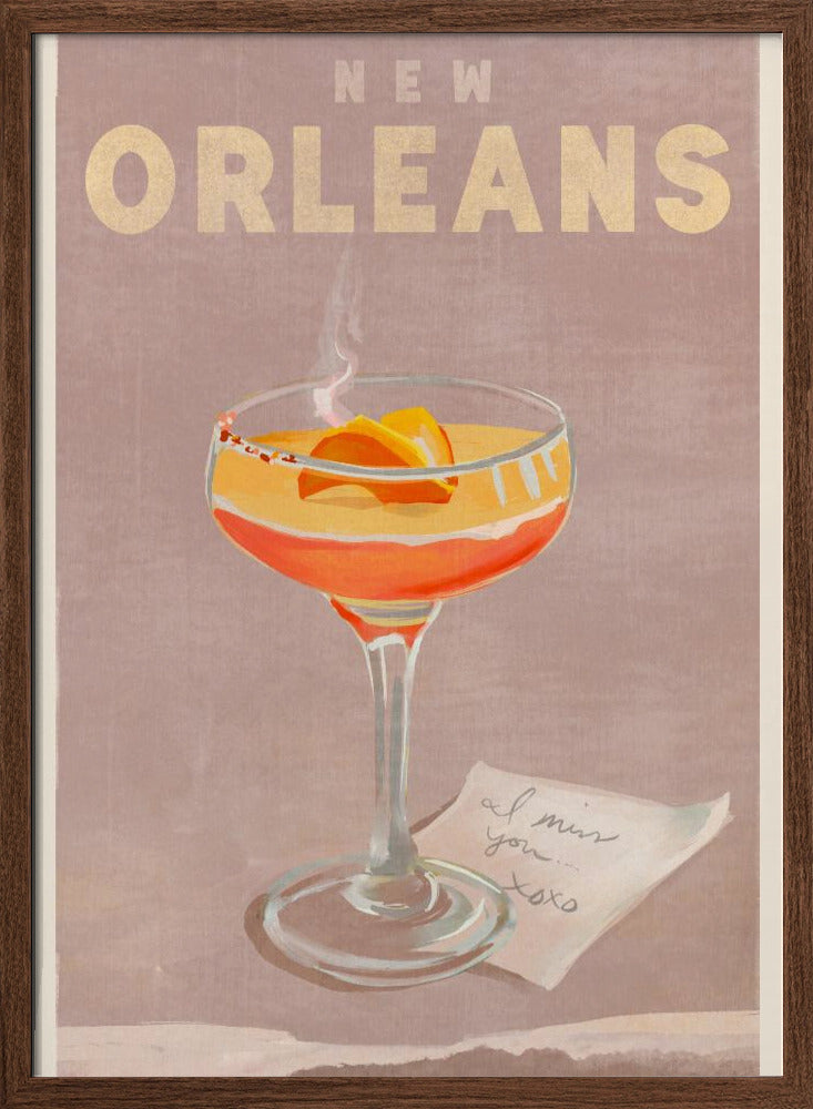 New Orleans Cocktail Travel Poster Poster