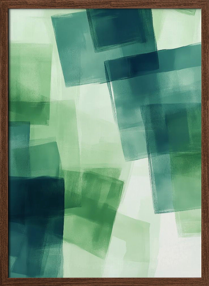 Green Squares Poster