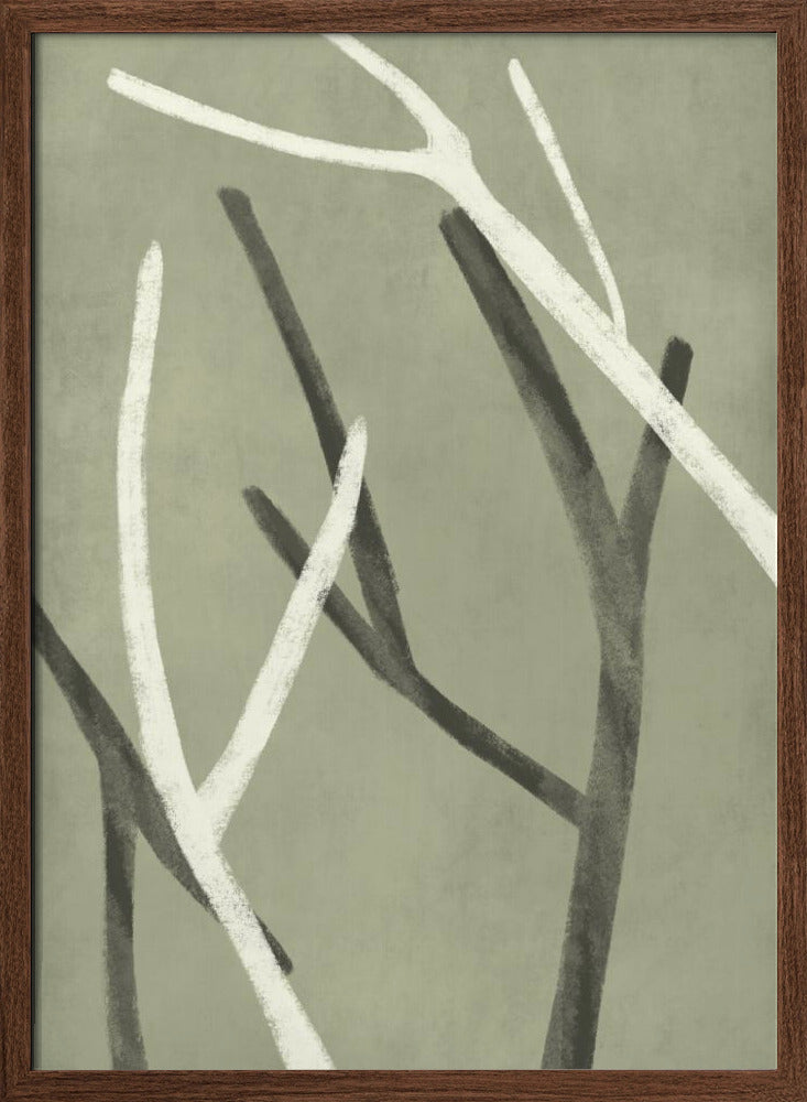 Twigs On Sage Green 2 Poster