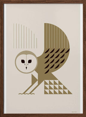 Golden Animals - Barn Owl (White) Poster