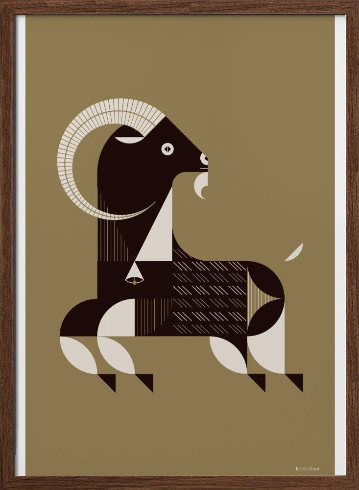 Golden Animals - Kri Kri Goat (Gold) Poster