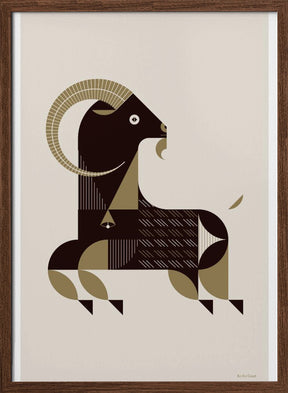 Golden Animals - Kri Kri Goat (White) Poster