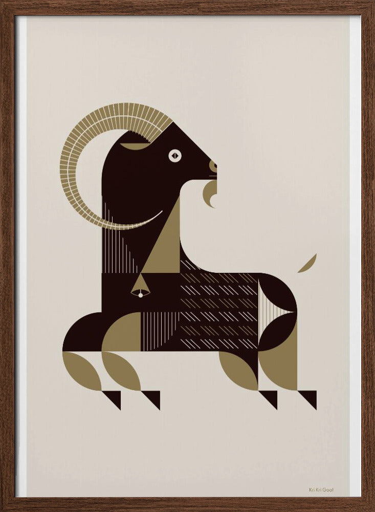 Golden Animals - Kri Kri Goat (White) Poster