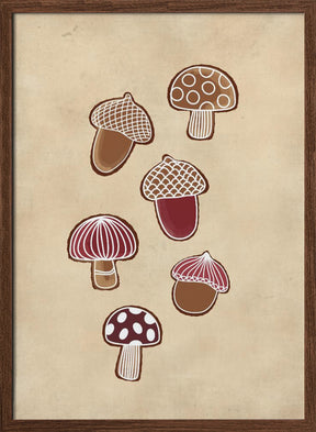 Acorn and mushroom cookies Poster