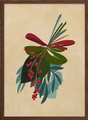 Thea holiday bouquet in sepia Poster