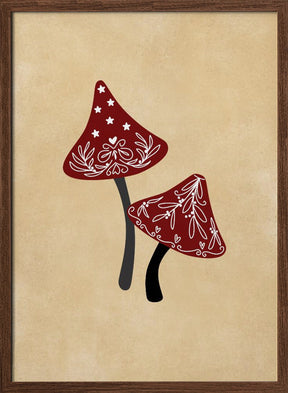 Iced mushrooms red/tan Poster