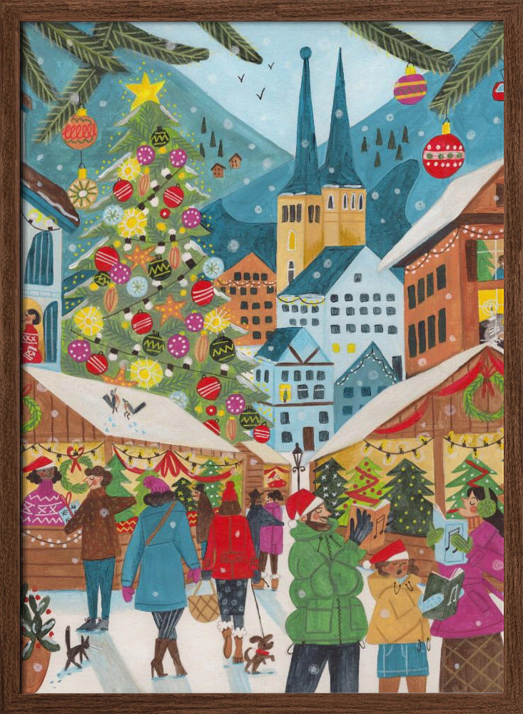 Christmas Market in the Village Poster