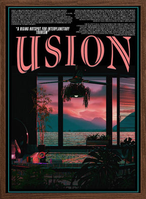 &#039;USION&#039; Fiction vaporwave travel poster Poster