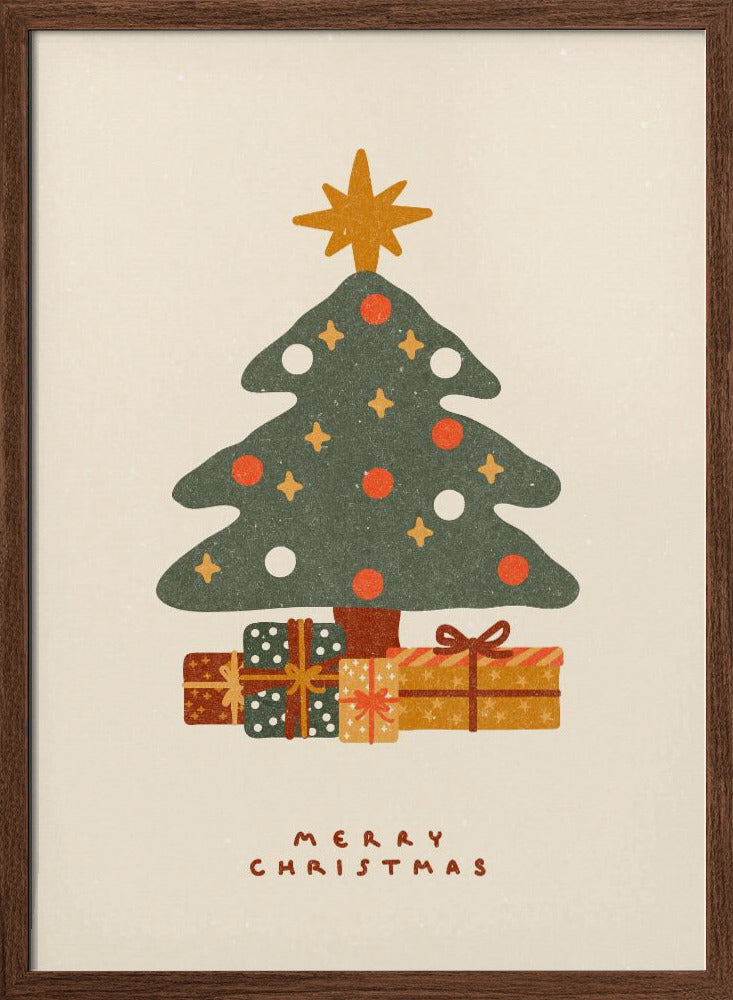 Christmas tree with gifts Poster