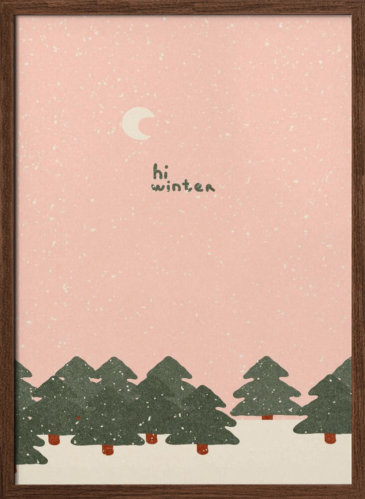 Magical snowfall in the forest. Hello winter Poster