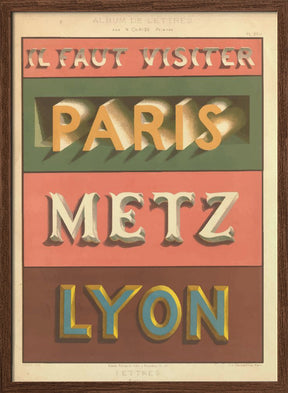 Paris Metz Lyon Poster