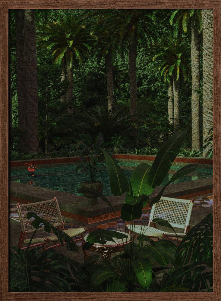 Fantasy pool private garden art print Poster