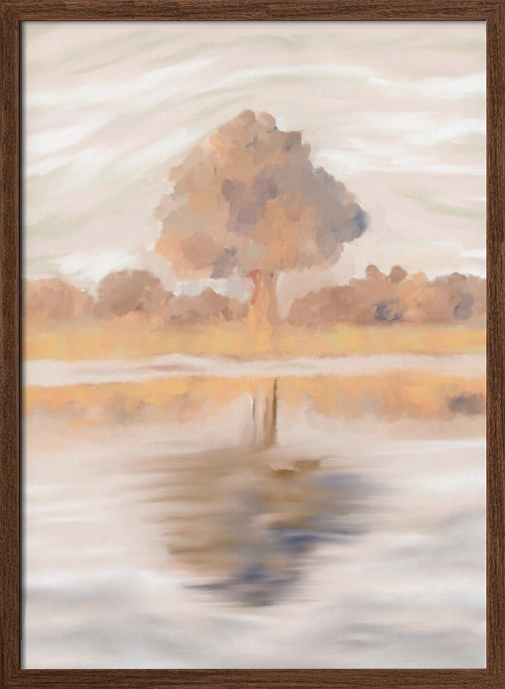 Sovereign Reflections of the Jackalberry Tree, Caprivi, Botswana Poster