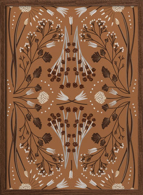 Folk Mirrored Botanicals - Earth Tones Poster