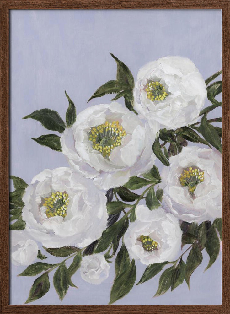 Evadne peonies in lilac Poster