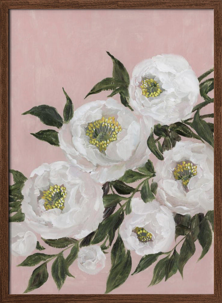 Evadne peonies in pink Poster