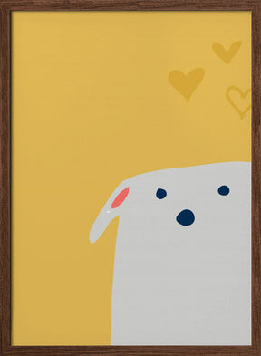 Cute Dog Yellow Poster