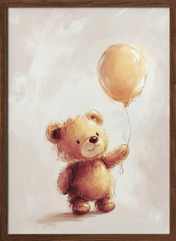 Teddy Bear and Balloon Poster