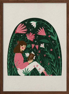 Reading in a Dome of Plants Poster