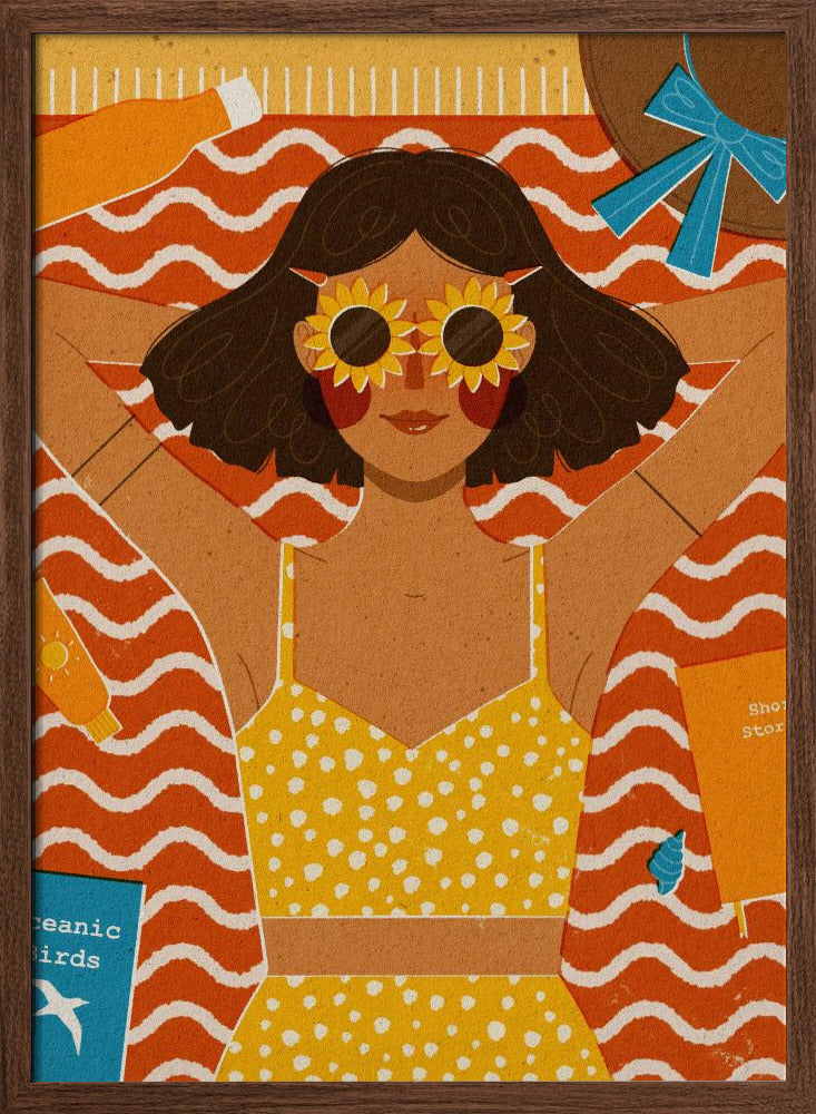 Girl at the Beach Poster