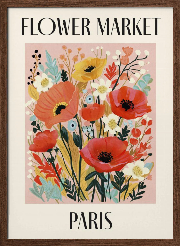 Flower Market Paris France Poster