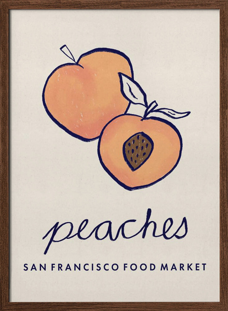 Food Art - Peaches San Francisco Food Market Poster