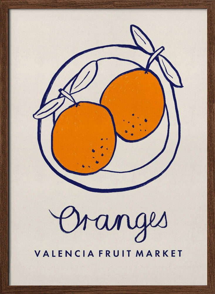 Food Art - Oranges Valencia Fruit Market Poster