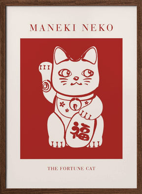 Maneki-Neko Cat Red Poster