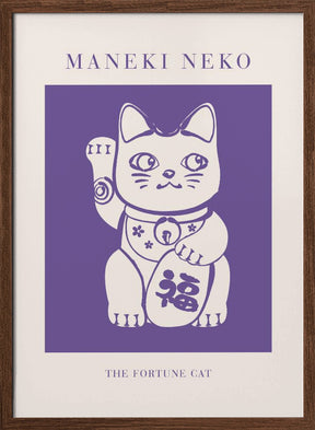 Maneki-neko Cat Purple Poster