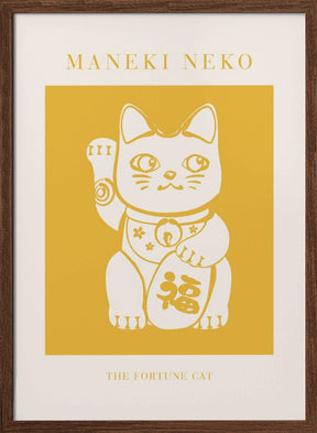 Maneki-Neko Yellow Cat Poster