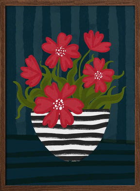 Striped Vase Poster